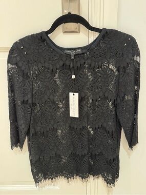Generation Love Black Floral Lace Crochet Blouse